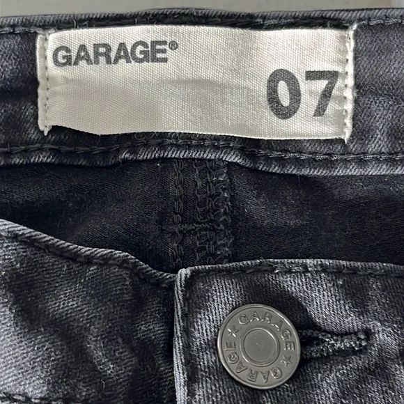 GARAGE Black High Rise Distressed Skinny Jeggings Size 7 - Picture 6 of 8